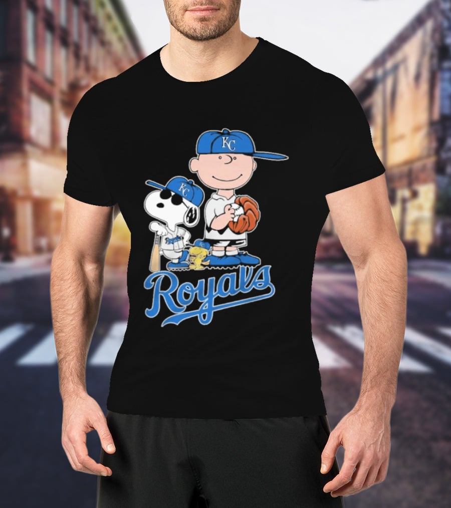 2026 Royals Snoopy Charlie Brown Kansas City Baseball T-Shirt