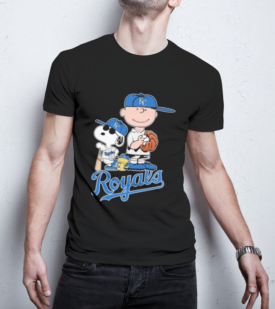 2026 Royals Snoopy Charlie Brown Kansas City Baseball T-Shirt