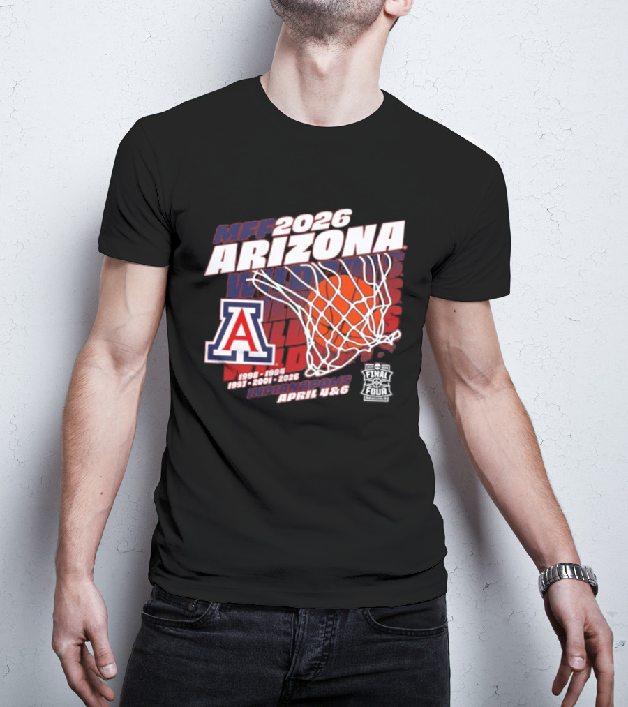 MFF 2026 Arizona Wildcats Final Four Indianapolis April Dates T-Shirt