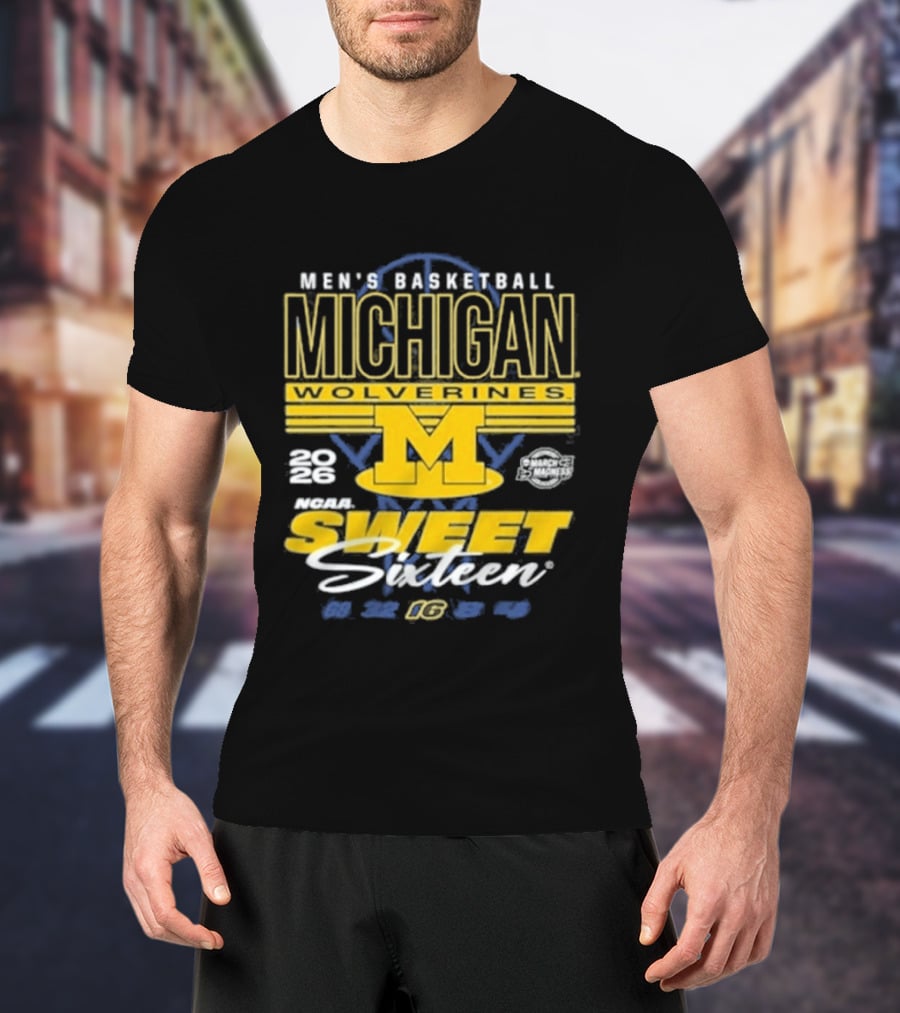 Men's Basketball Michigan Wolverines 2023 NCAA Sweet Sixteen M T-Shirt
