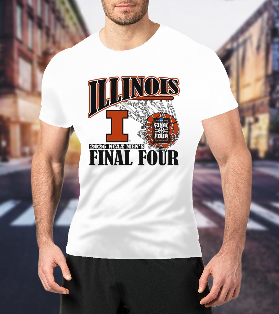 Illinois Fighting Illini Basketball NCAA Men's Final Four 2026 Indianapolis T-Shirt
