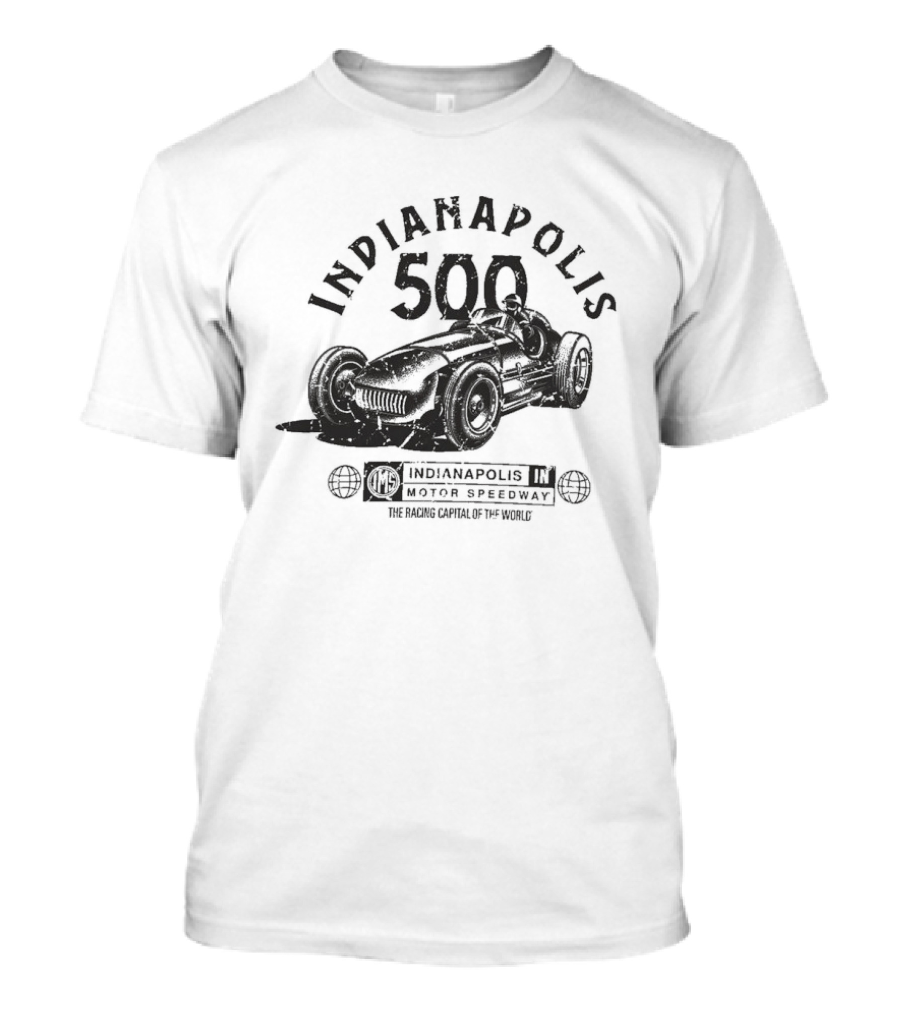 Indianapolis 500 Motor Speedway Racing Capital Of The World Vintage Car T-Shirt