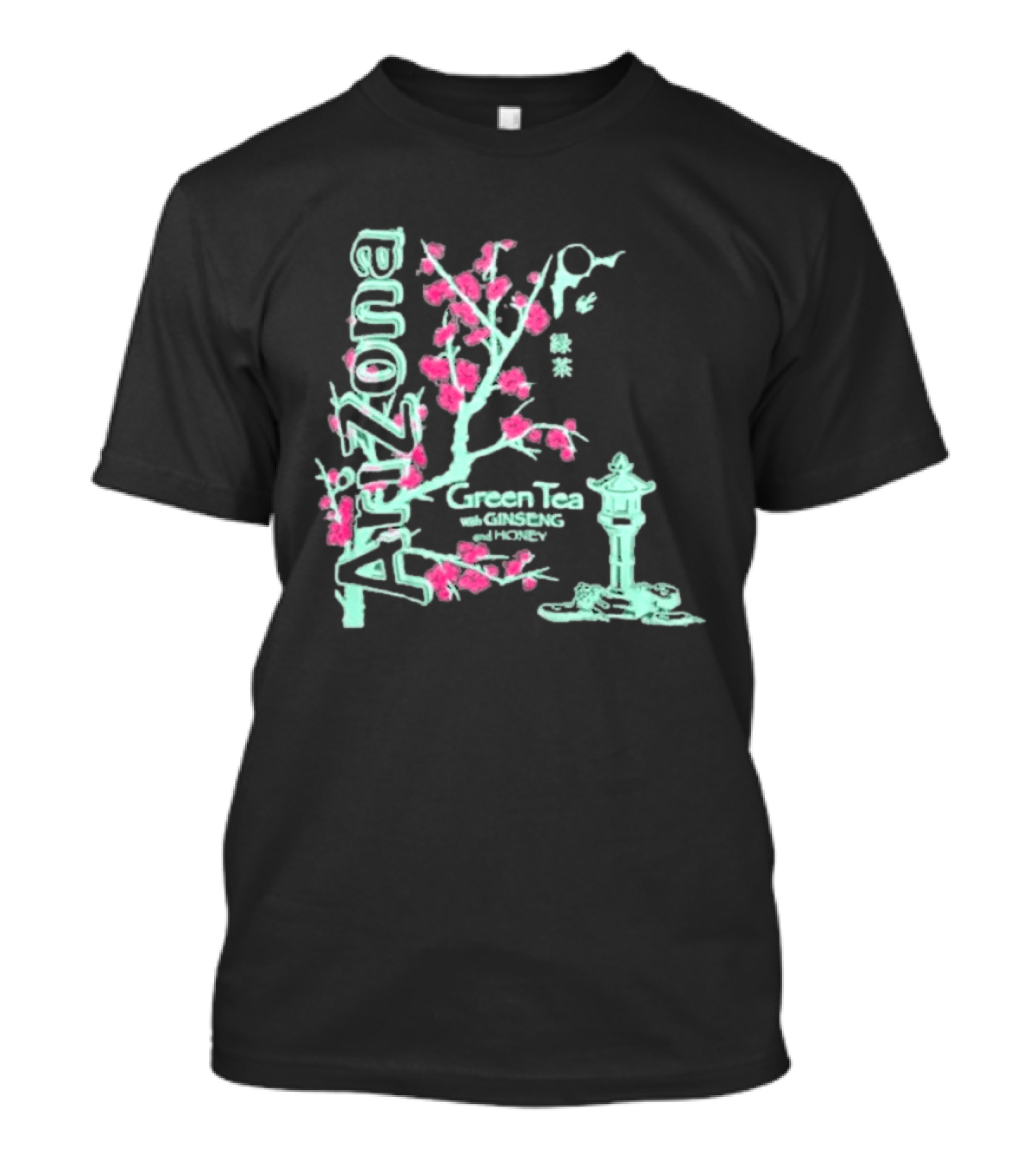 Arizona Beverages Green Tea With Ginseng Cherry Blossom Lantern Scene T-Shirt