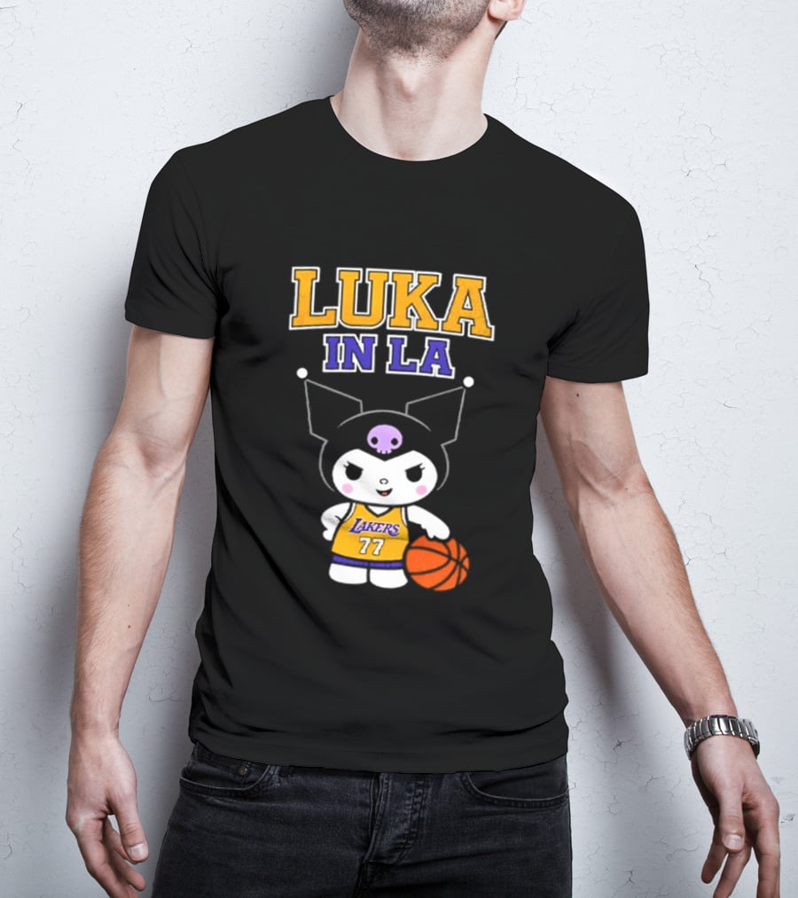 Kuromi Lakers Luka In LA #77 Basketball T-Shirt