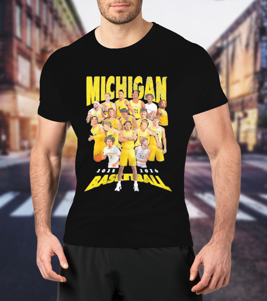 Michigan Wolverines 2025 2026 Basketball Team Members T-Shirt