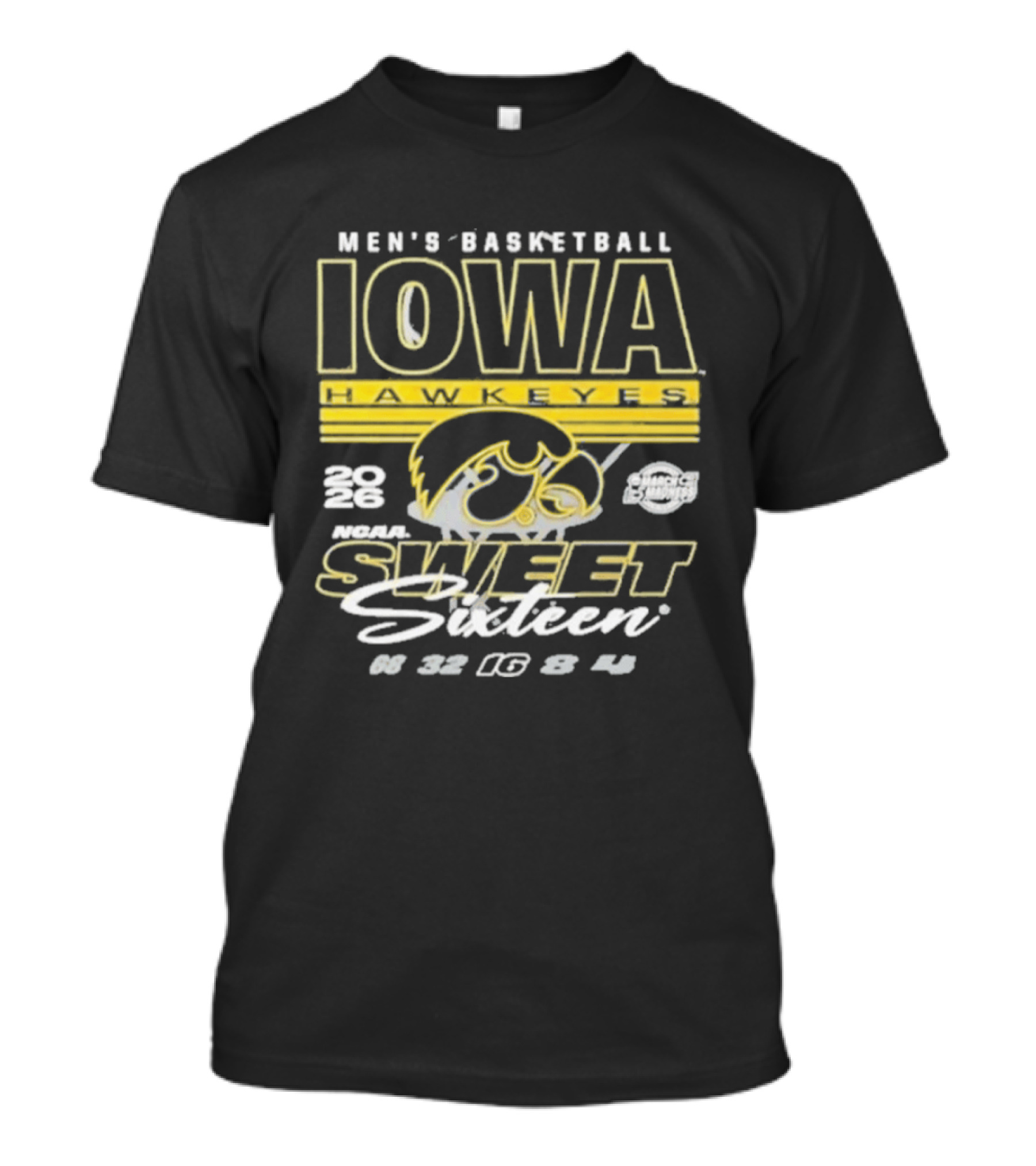 Iowa Hawkeyes Men's Basketball 2026 NCAA Sweet Sixteen March Madness 22 Tournament 16 Team Playoff T-Shirt