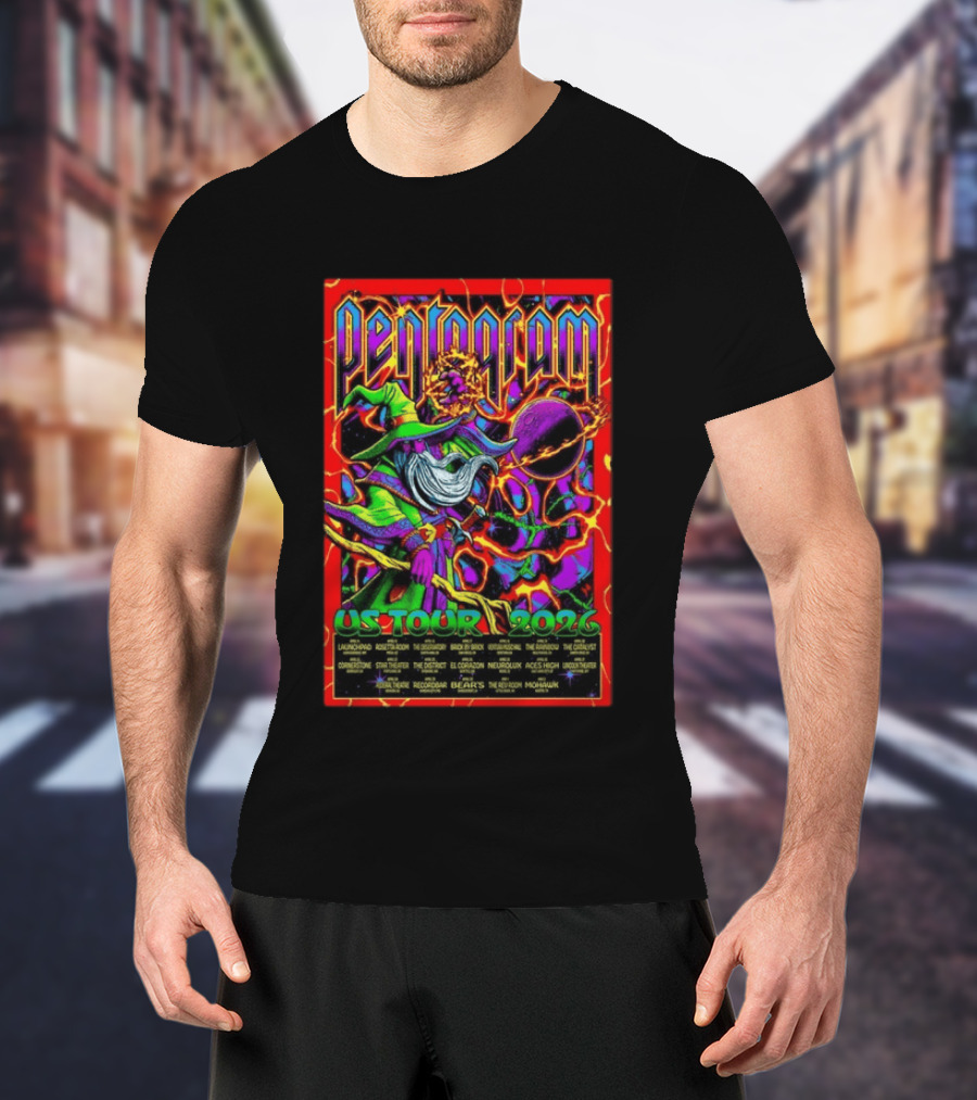 Pentagram US Tour 2026 Psychedelic Wizard T-Shirt