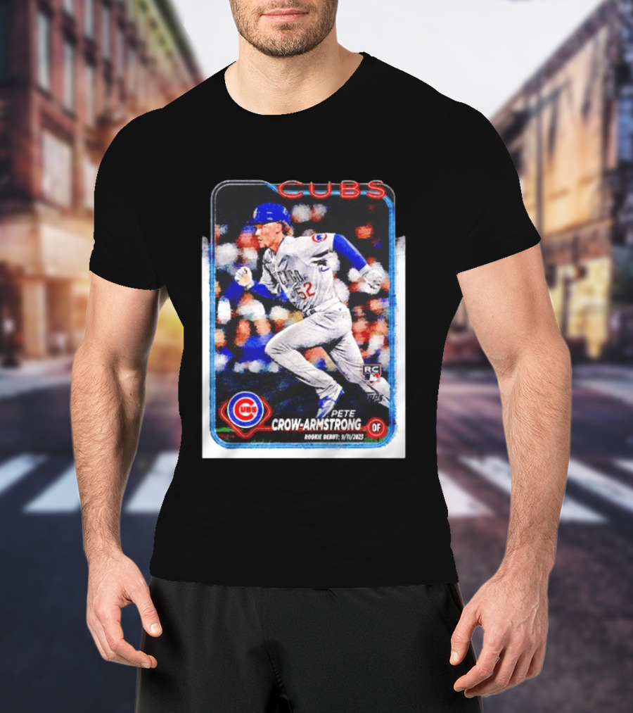 Pete Crow Armstrong Chicago Cubs Rookie Debut 9/11/2023 Topps Baseball Card T-Shirt