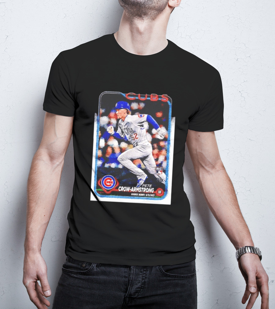 Pete Crow Armstrong Chicago Cubs Rookie Debut 9/11/2023 Topps Baseball Card T-Shirt