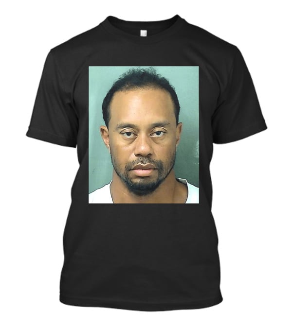 Tiger Woods Shot Palm Beach County Booking Photo T-Shirt
