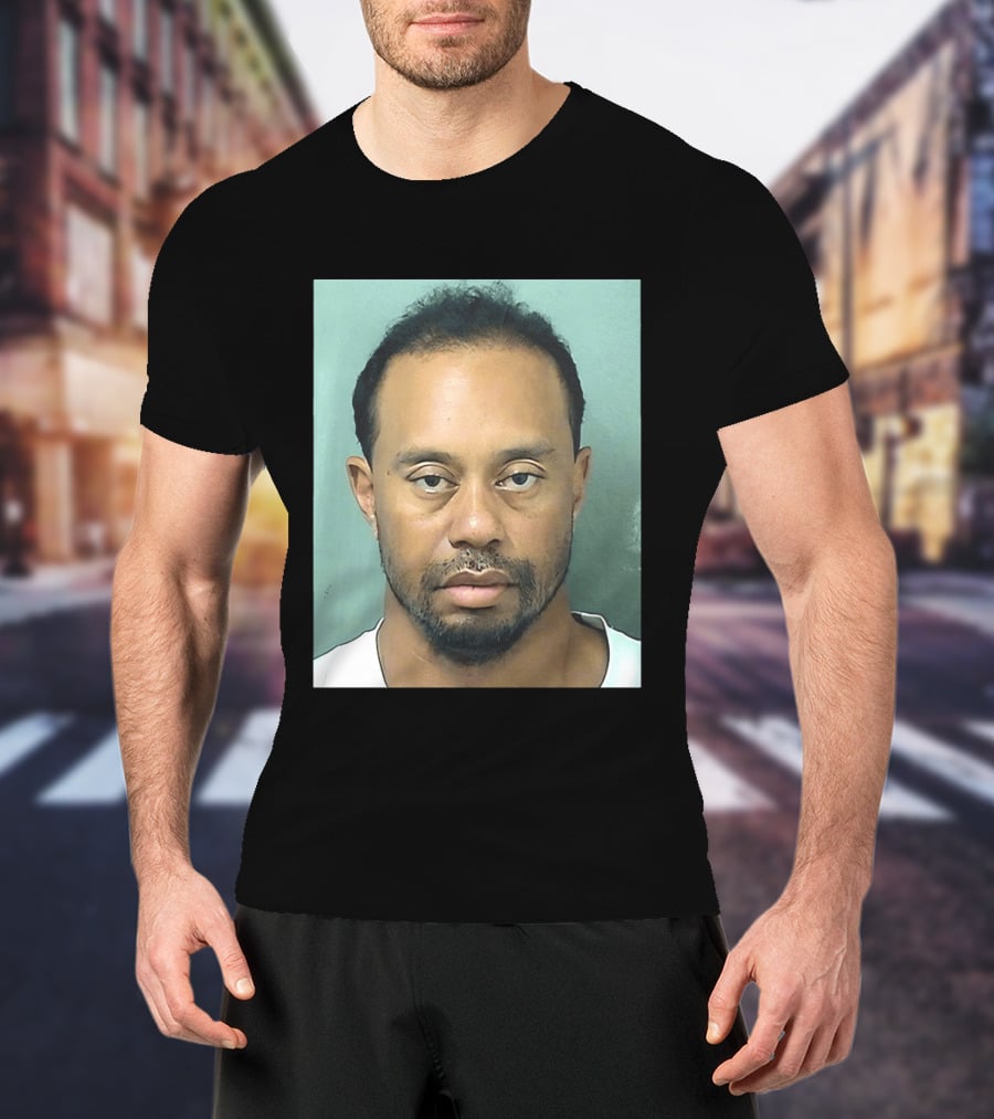 Tiger Woods Shot Palm Beach County Booking Photo T-Shirt