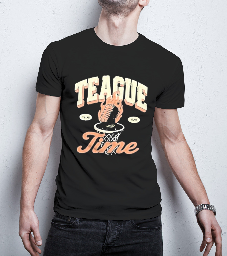 Teague Time Basketball Flaming Ball Hoop Club 520 T-Shirt