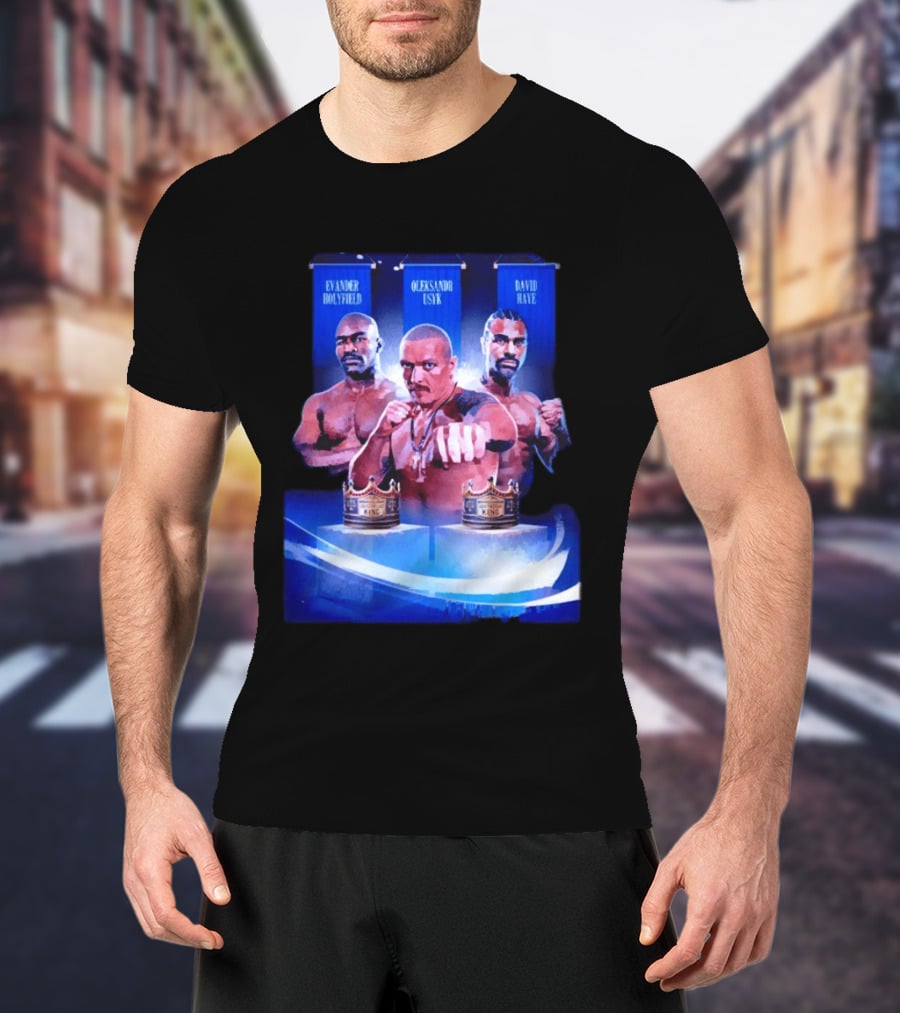 Oleksandr Usyk Evander Holyfield David Haye Boxing Cruiserweight King Patterson Collage T-Shirt
