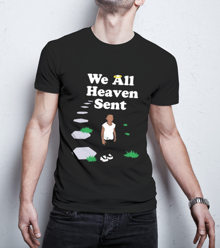We All Heaven Sent White Halo Pathway And Figure T-Shirt