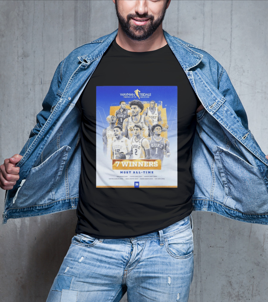 Wayman Tisdale Freshman Of The Year Award Duke Blue Devils 7 Winners Most All Time T-Shirt