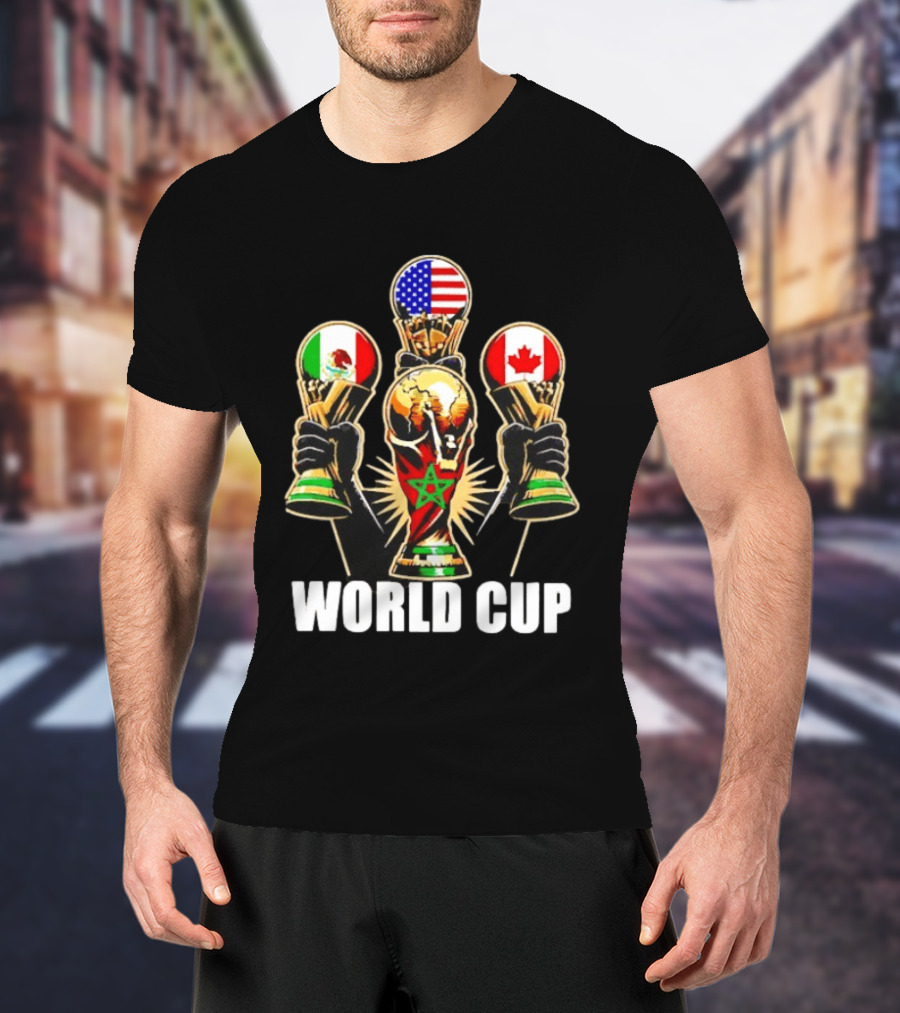 FIFA World Cup 2026 Host Nations USA Mexico Canada Trophy Celebration T-Shirt