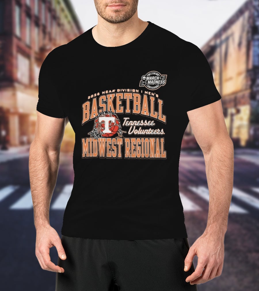 2026 NCAA Division I Men's Basketball Tennessee Volunteers Midwest Regional T-Shirt