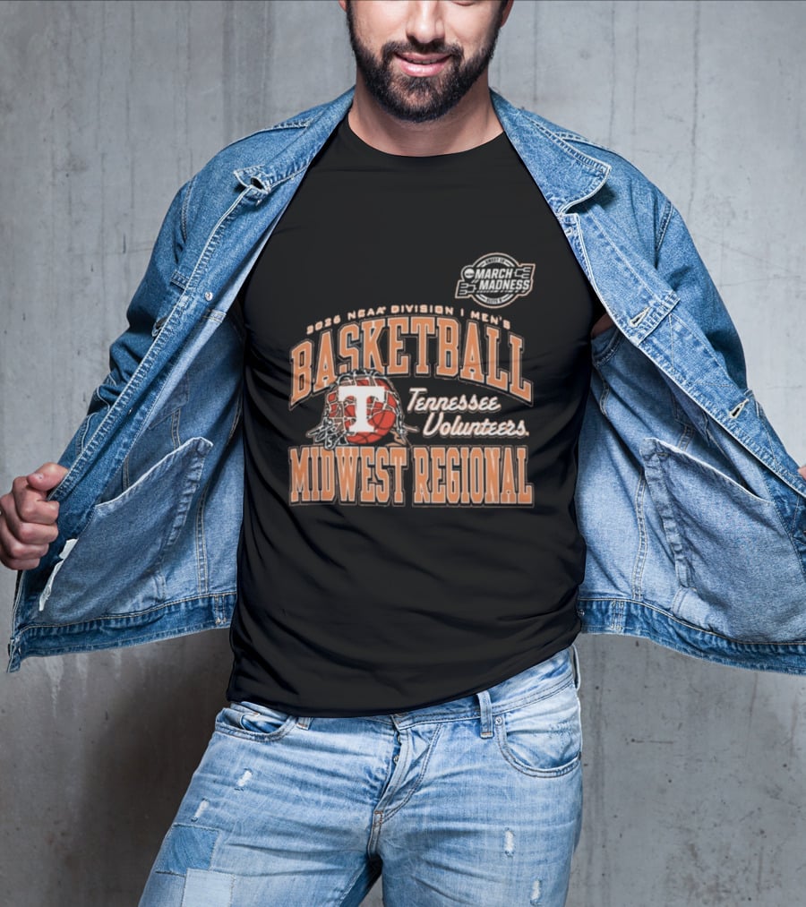 2026 NCAA Division I Men's Basketball Tennessee Volunteers Midwest Regional T-Shirt
