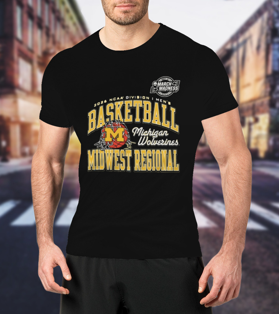 2026 NCAA Division I Men's Basketball Michigan Wolverines Midwest Regional T-Shirt