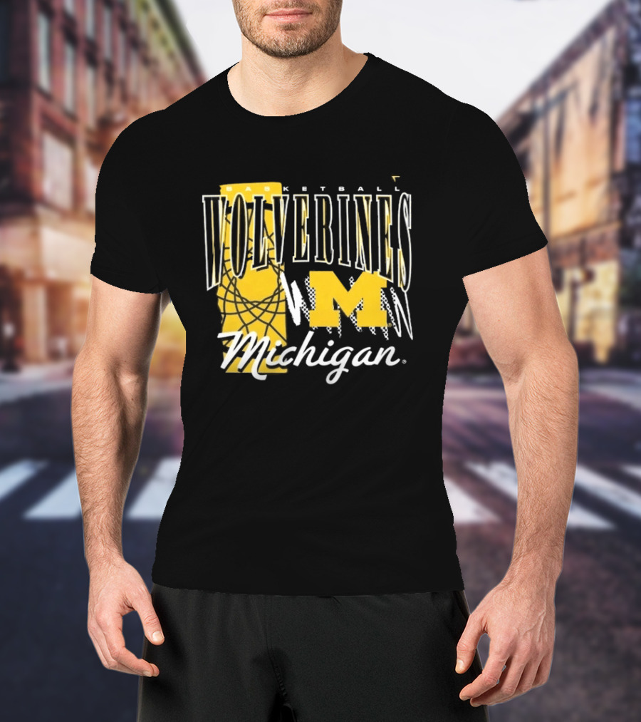 Michigan Wolverines Basketball M Logo March Madness Fan Gear T-Shirt