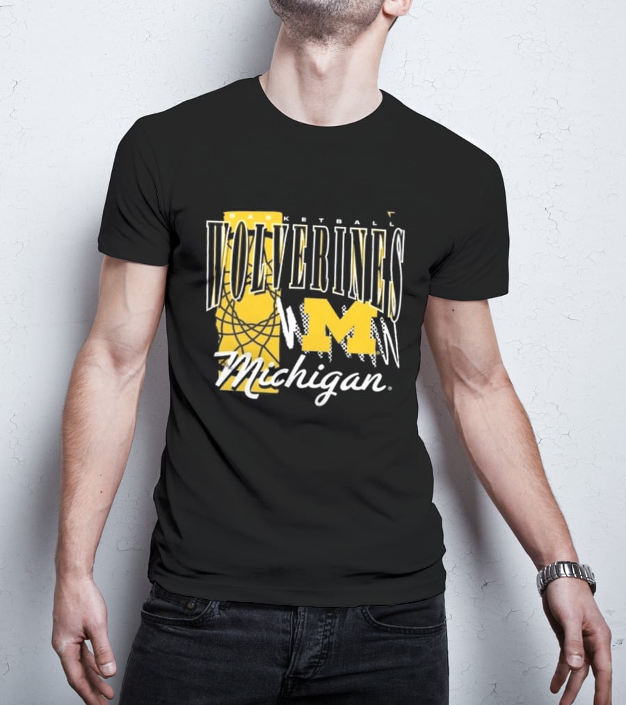 Michigan Wolverines Basketball M Logo March Madness Fan Gear T-Shirt