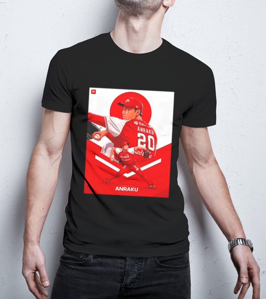 Tomohiro Anraku Diablos Rojos México Baseball Pitcher 20 Red Uniform T-Shirt