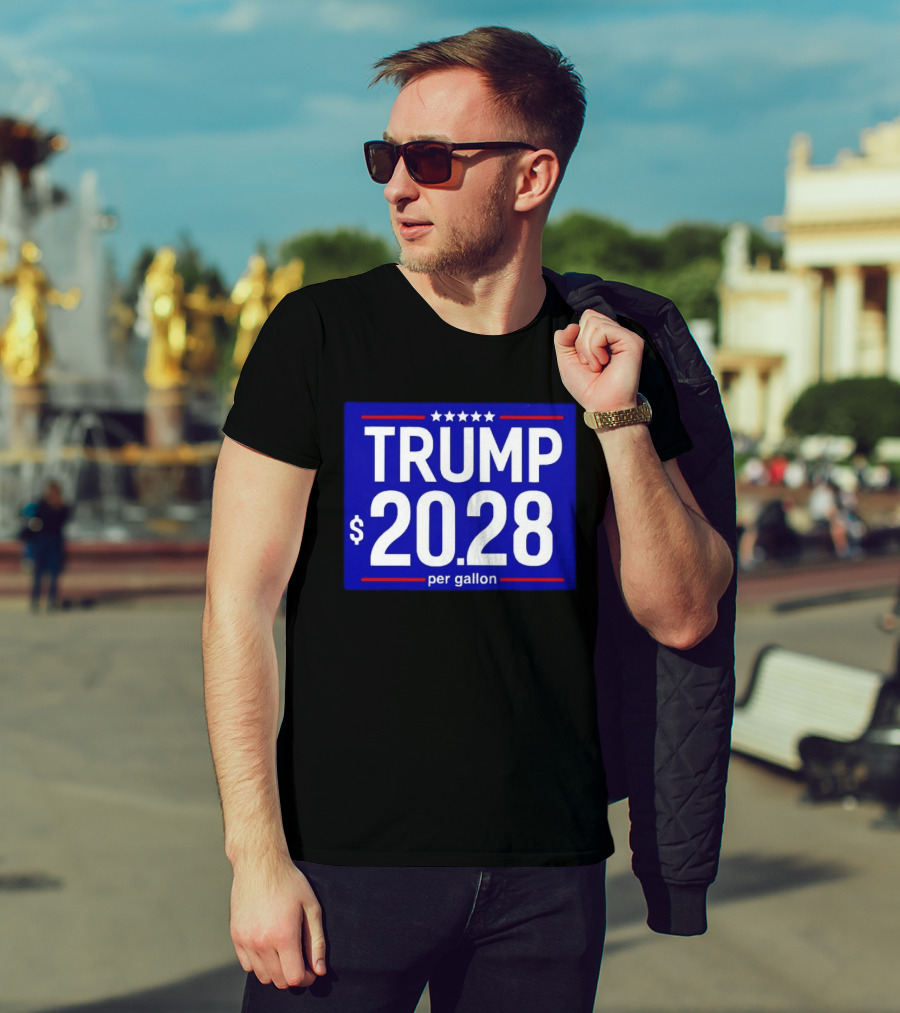 Trump 2028 Per Gallon Five Stars Blue T-Shirt