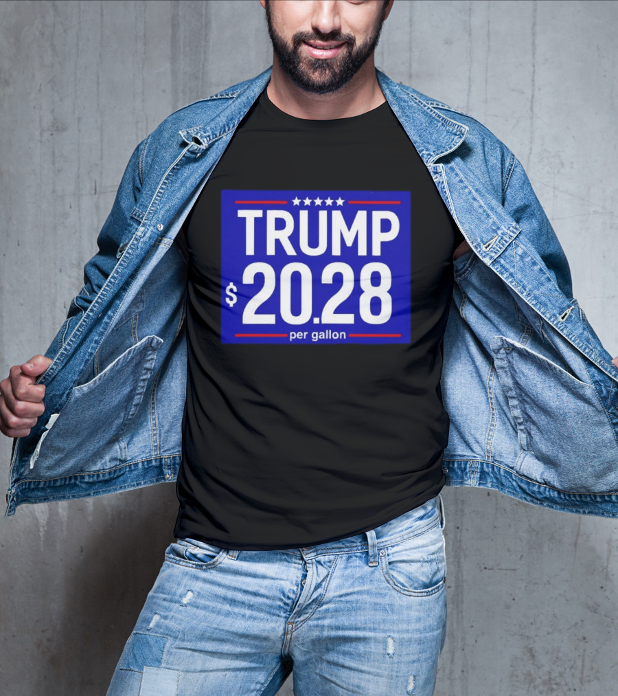 Trump 2028 Per Gallon Five Stars Blue T-Shirt