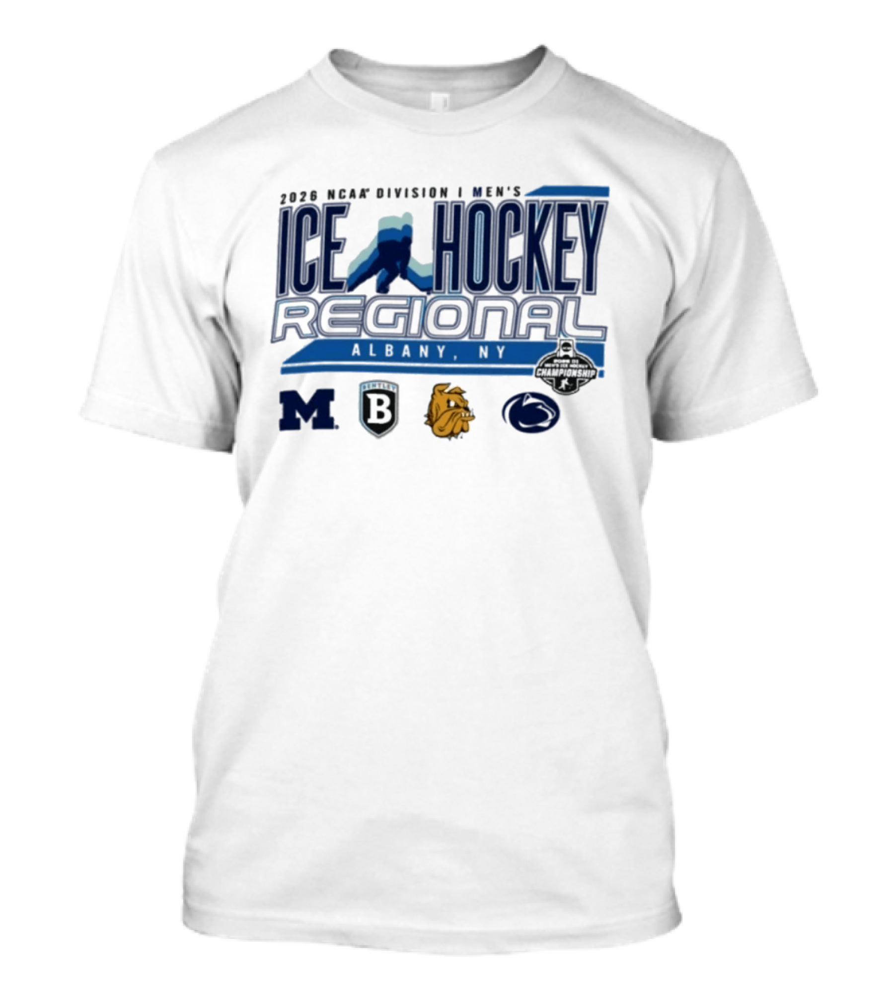 2026 NCAA Division I Men's Ice Hockey Regional Albany NY Team Logos T-Shirt