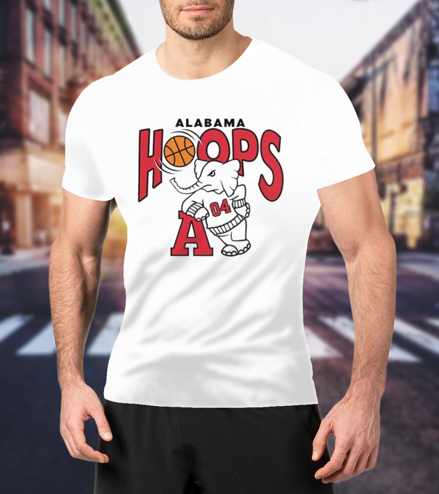 Alabama Hoops Basketball Elephant 04 Sports Team T-Shirt