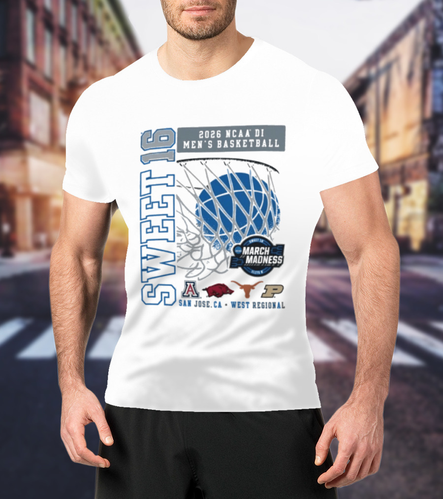 Sweet 16 March Madness 2026 NCAA DI Men's Basketball Tournament San Jose CA West Regional T-Shirt