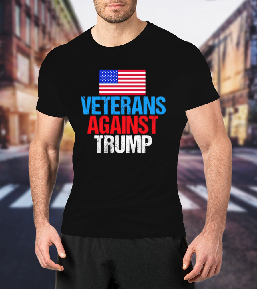 American Flag Veterans Against Trump T-Shirt