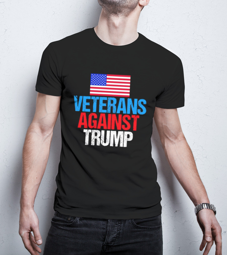 American Flag Veterans Against Trump T-Shirt