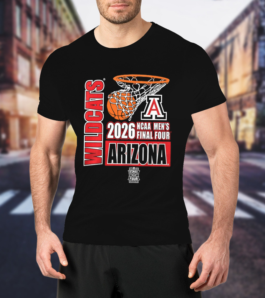 NCAA Men's Final Four 2026 Arizona Wildcats Basketball Nothing But Net T-Shirt