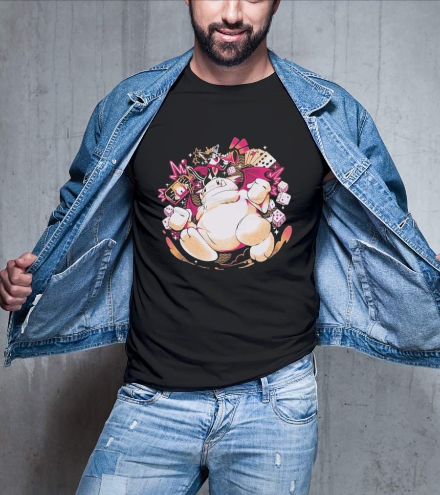 Fortune Favors The Cait Pop Culture Magical Creature With Cards Dice And Mystical T-Shirt