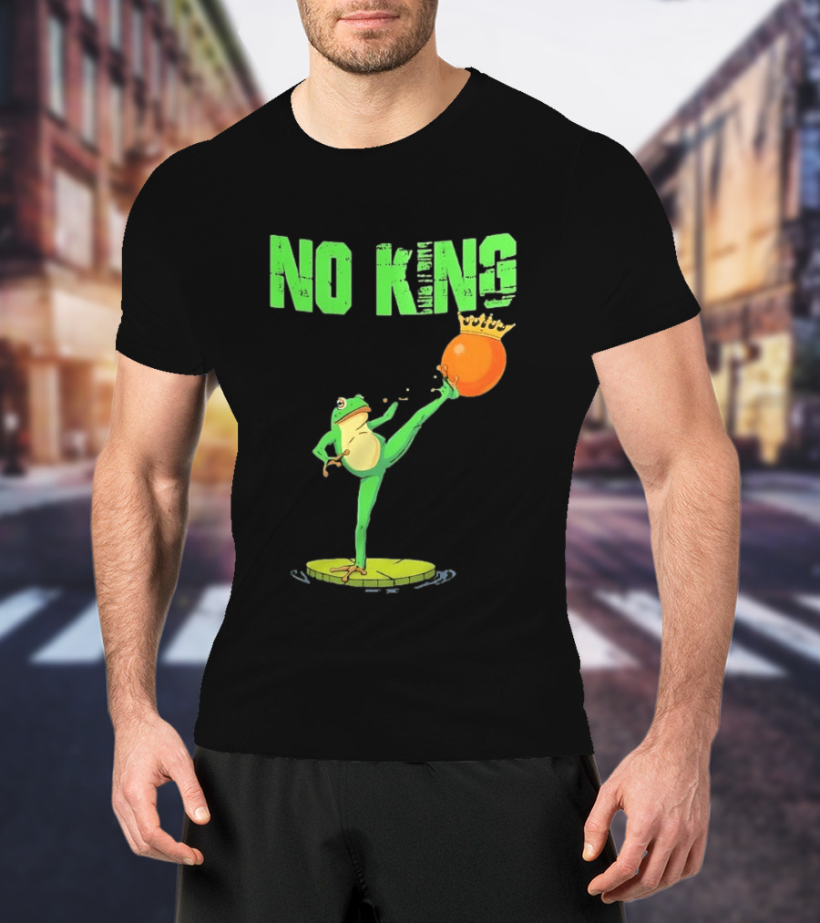No Kings Portland Frog Kick Out Orange Protest T-Shirt
