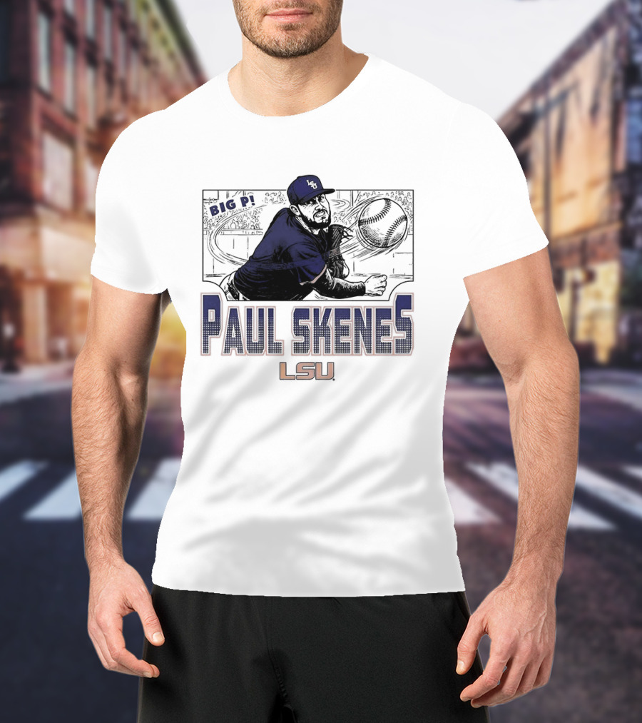 Big Leagues Paul Skenes LSU Baseball Pitcher T-Shirt