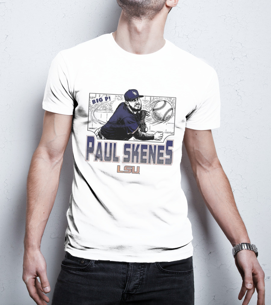 Big Leagues Paul Skenes LSU Baseball Pitcher T-Shirt