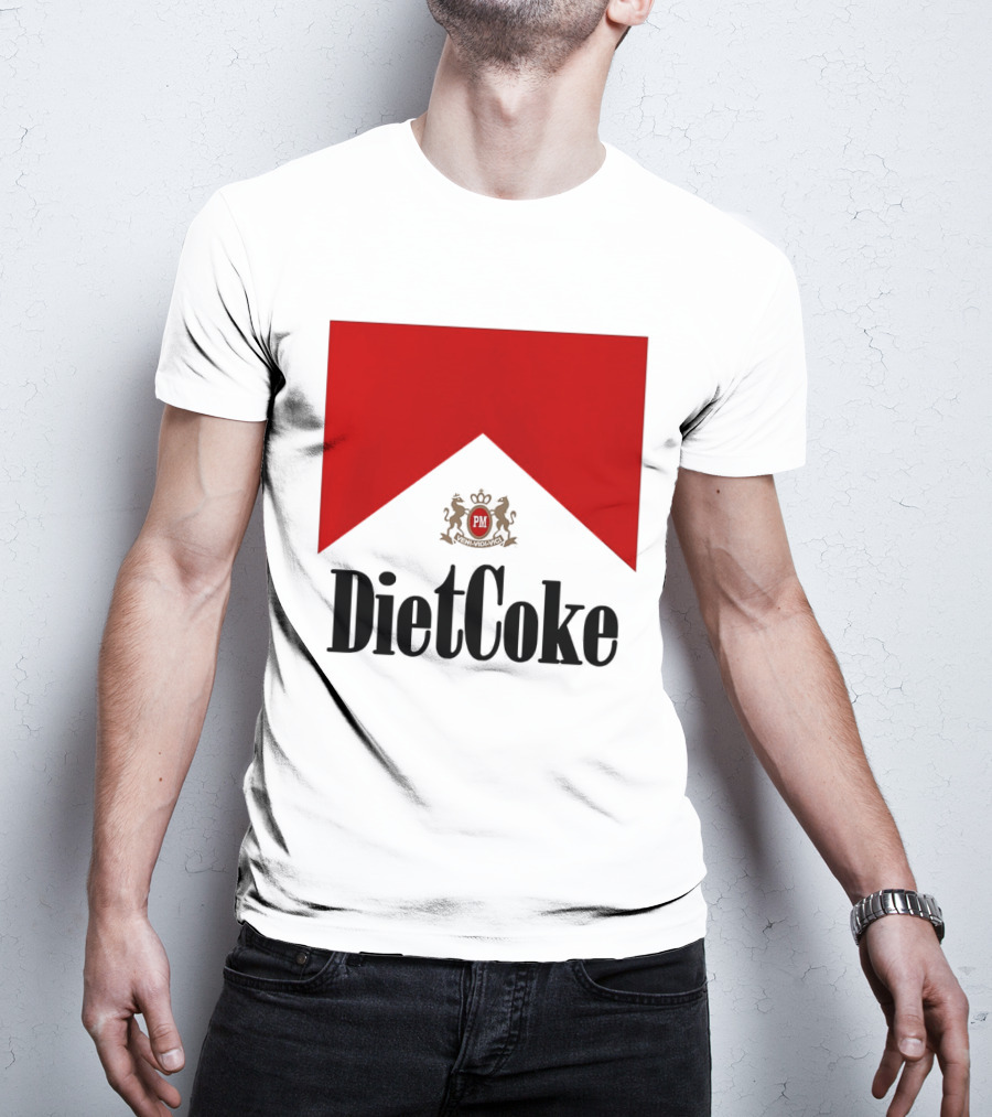 Diet Coke Marlboro Cigarettes Red V Shape PM Crest T-Shirt