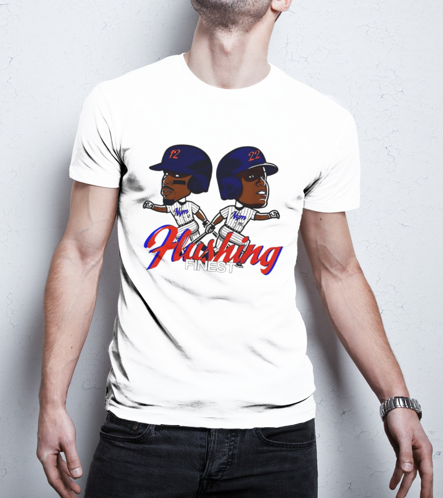 Juan Soto Vs Francisco Lindor Flushing Finest New York Mets Baseball Caricature T-Shirt
