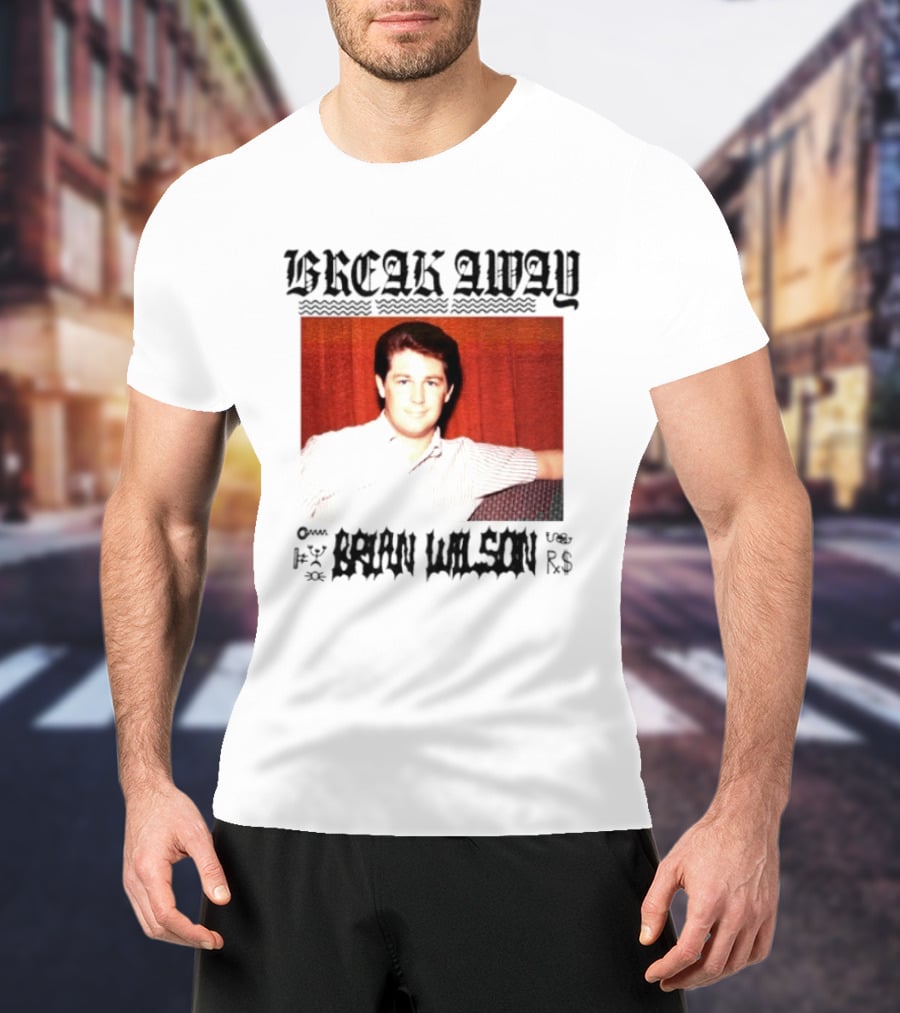 BREAK AWAY BRIAN WILSON Photo Portrait Striped T-Shirt