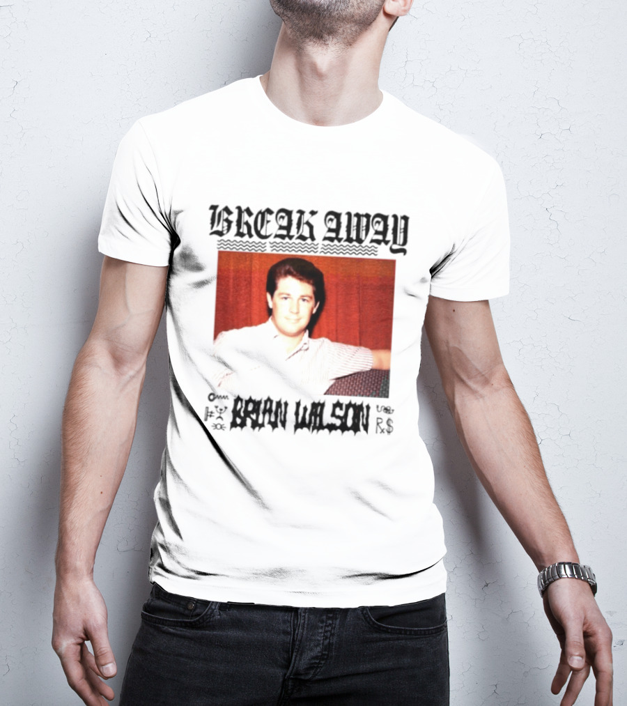 BREAK AWAY BRIAN WILSON Photo Portrait Striped T-Shirt