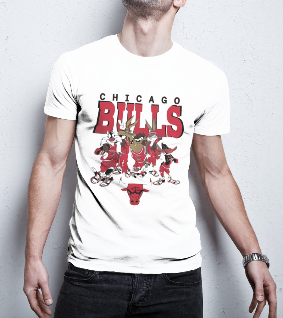 Chicago Bulls Looney Tunes NBA Basketball Characters Collab T-Shirt