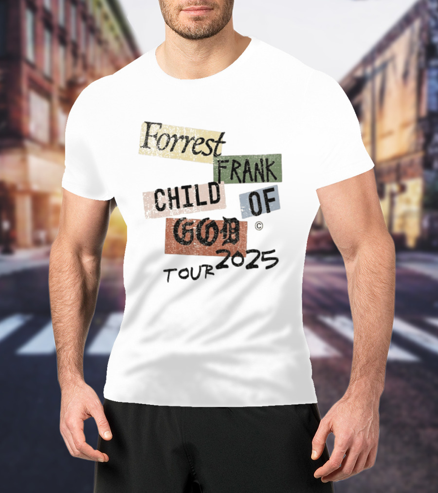 Forrest Frank Child Of God Tour 2025 Color Block Collage T-Shirt