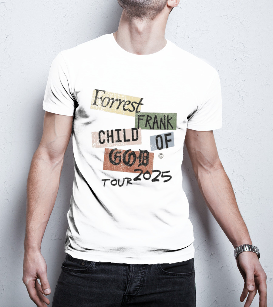 Forrest Frank Child Of God Tour 2025 Color Block Collage T-Shirt