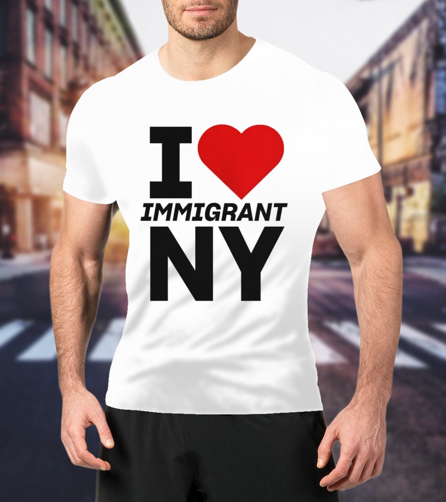 I Love Immigrant NY Heart Icon New York T-Shirt