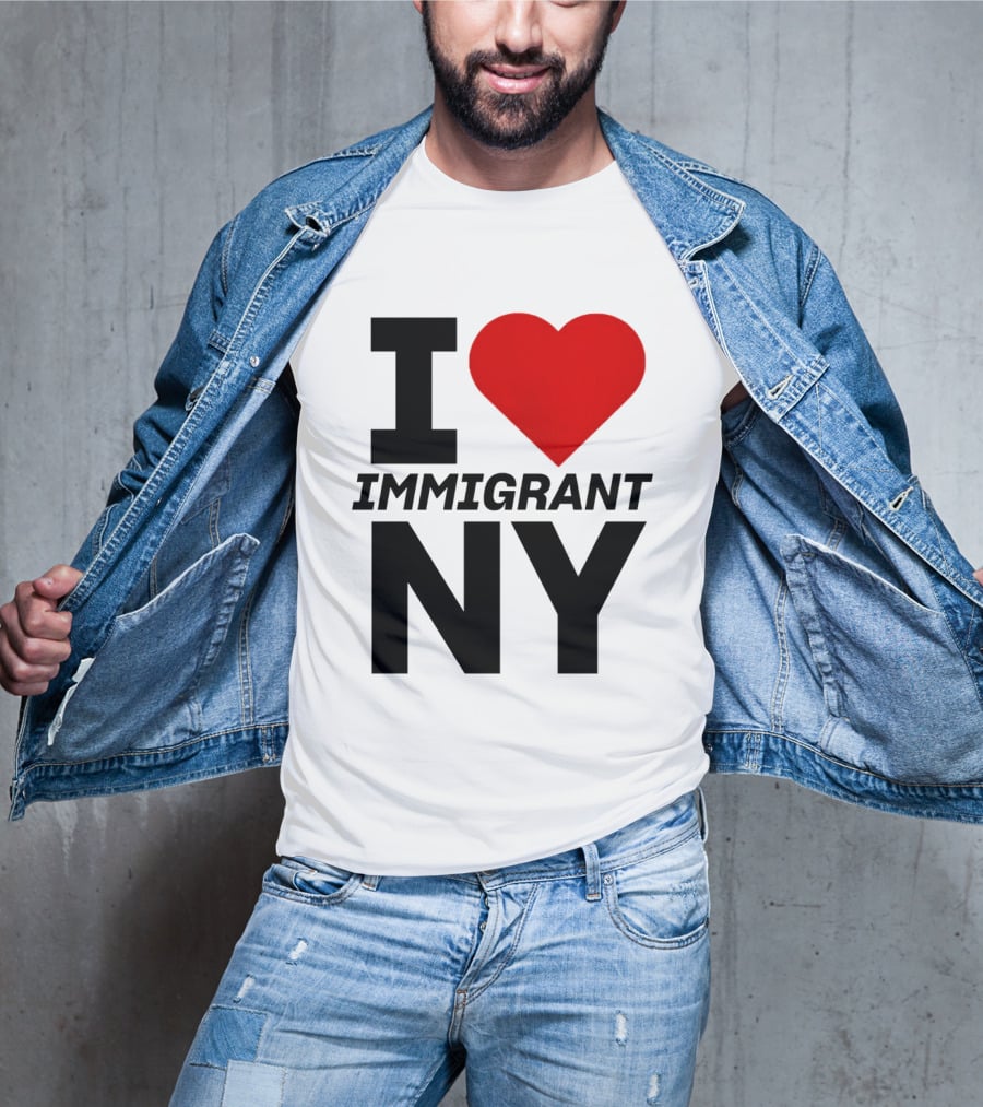 I Love Immigrant NY Heart Icon New York T-Shirt