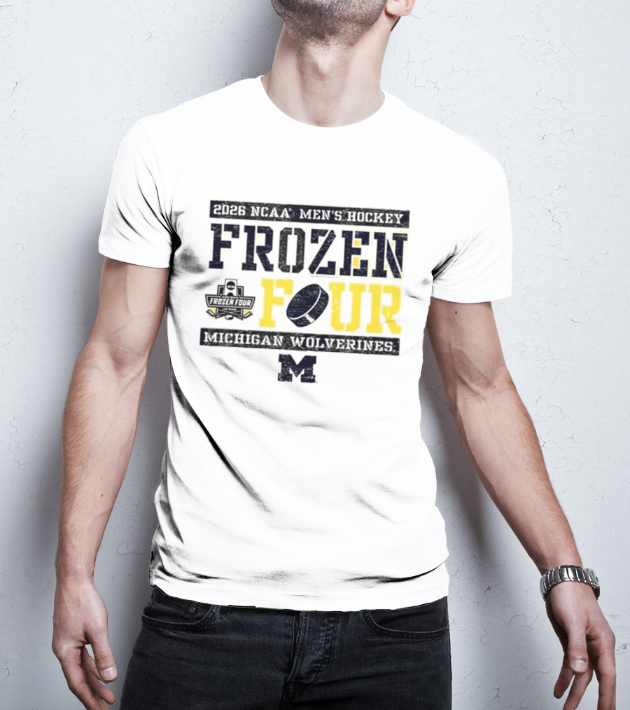 2026 NCAA Men's Hockey Frozen Four Michigan Wolverines T-Shirt