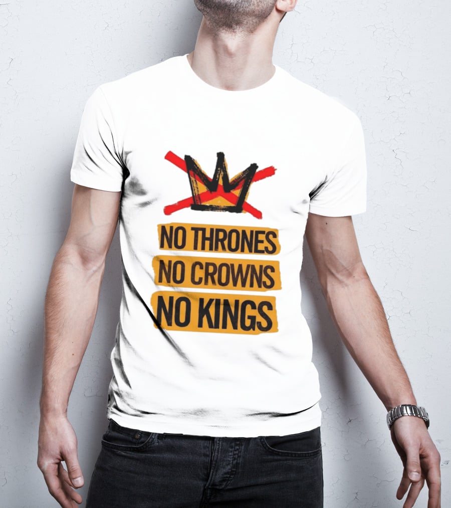 No Thrones No Crowns No Kings Crown Symbol Crossed Out In Red T-Shirt