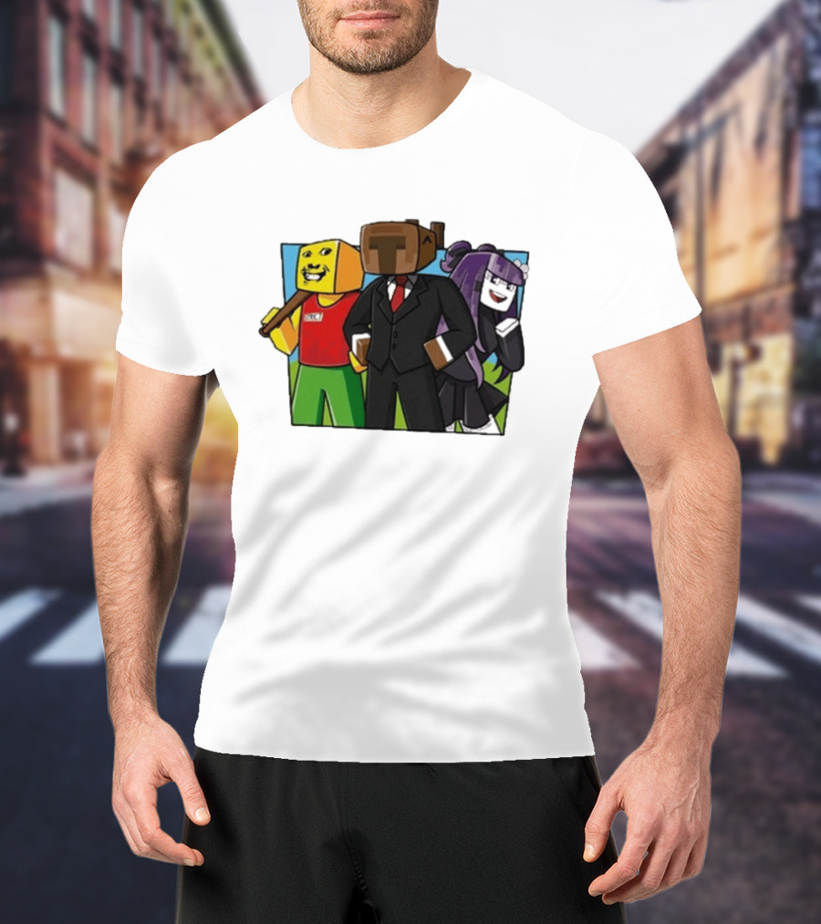 Tricou SKY PRIETENII Minecraft Inspired Characters Block T-Shirt